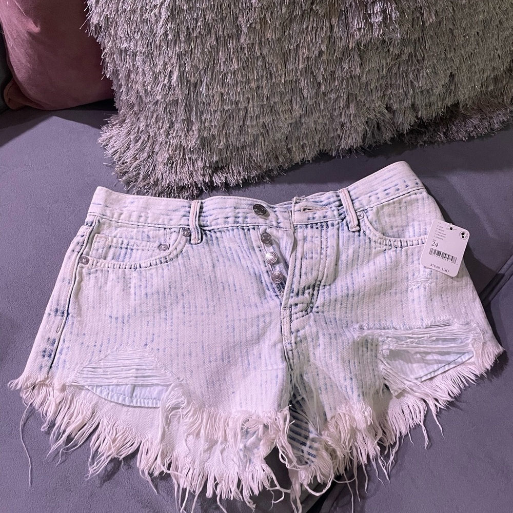 Free people Frayed Denim Shorts